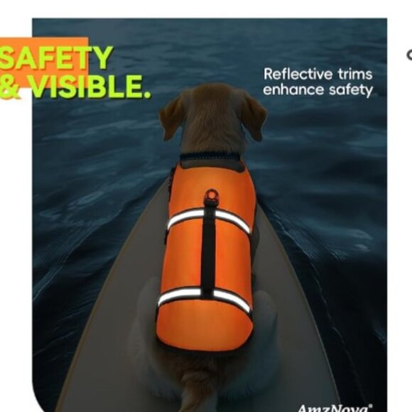 NWT AMZNOVA Dog Life Jacket Orange XS - Picture 3 of 8